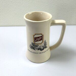 Schlitz World's Finest Draft Beer Mug Stein White Ceramic Octoberfest Vintage